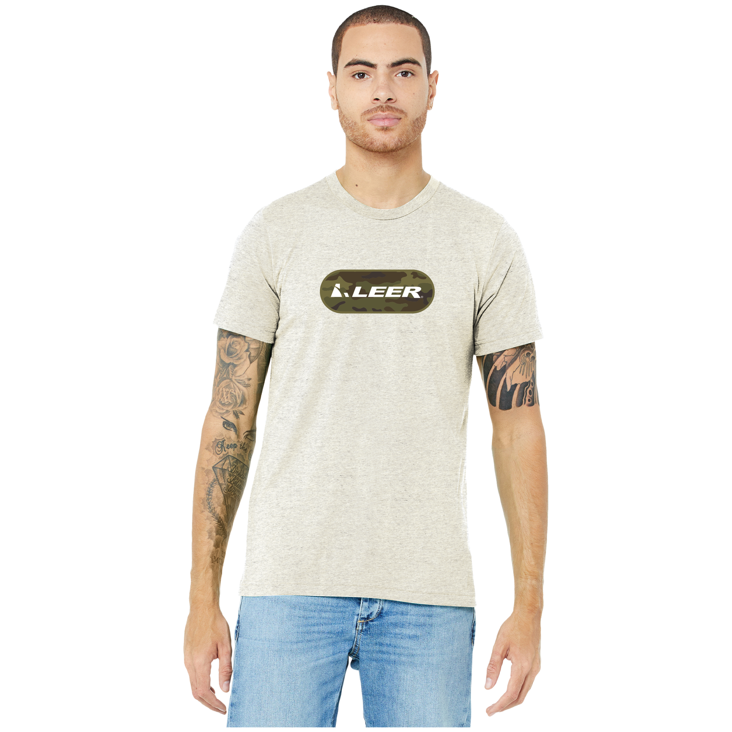 LEER Camo Unisex Triblend Short Sleeve Tee - BELLA+CANVAS BC3413