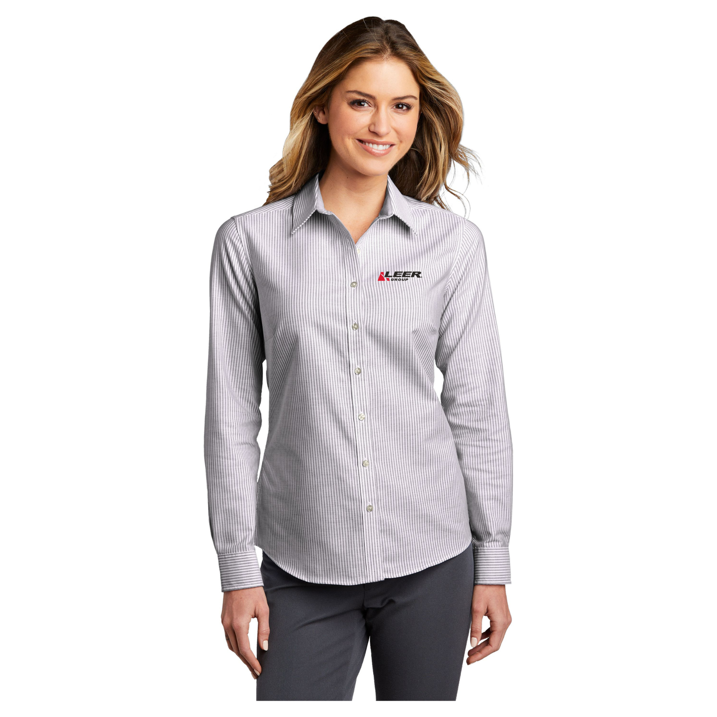 Port Authority® Ladies SuperPro™ Oxford Stripe Shirt - LW657