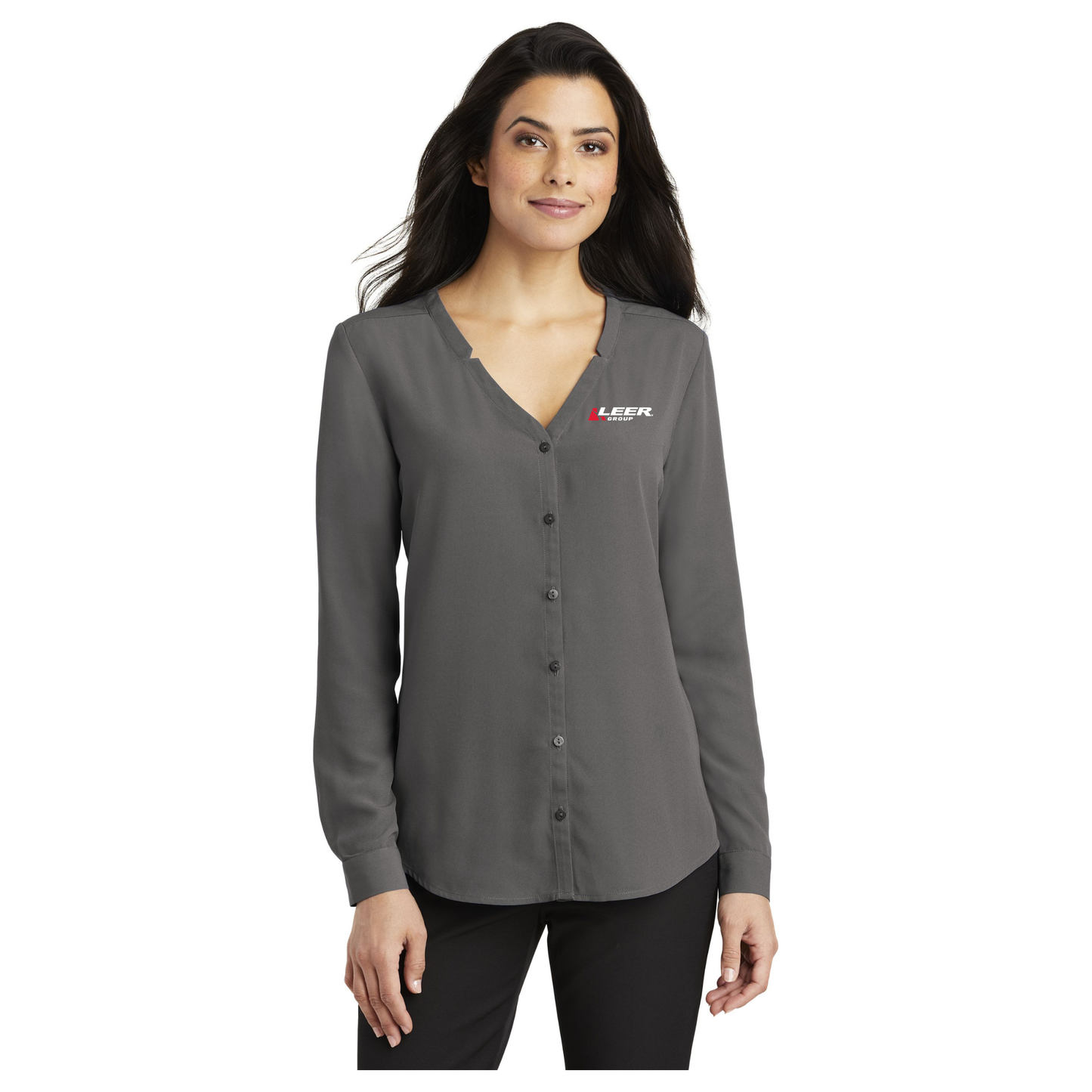 Port Authority ® Ladies Long Sleeve Button-Front Blouse - LW700