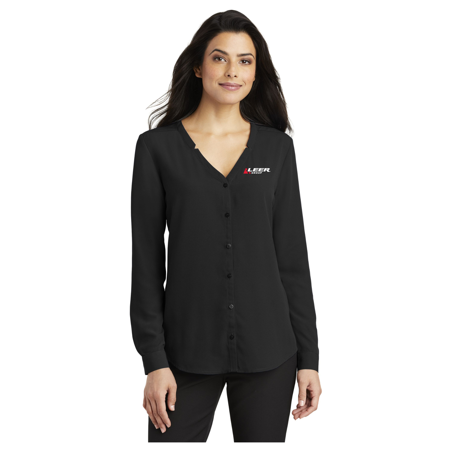 Port Authority ® Ladies Long Sleeve Button-Front Blouse - LW700