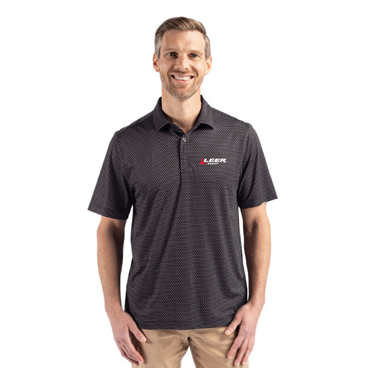 Cutter & Buck Pike Eco Shadow Check Print Mens Polo - MCK01342-Leer Group