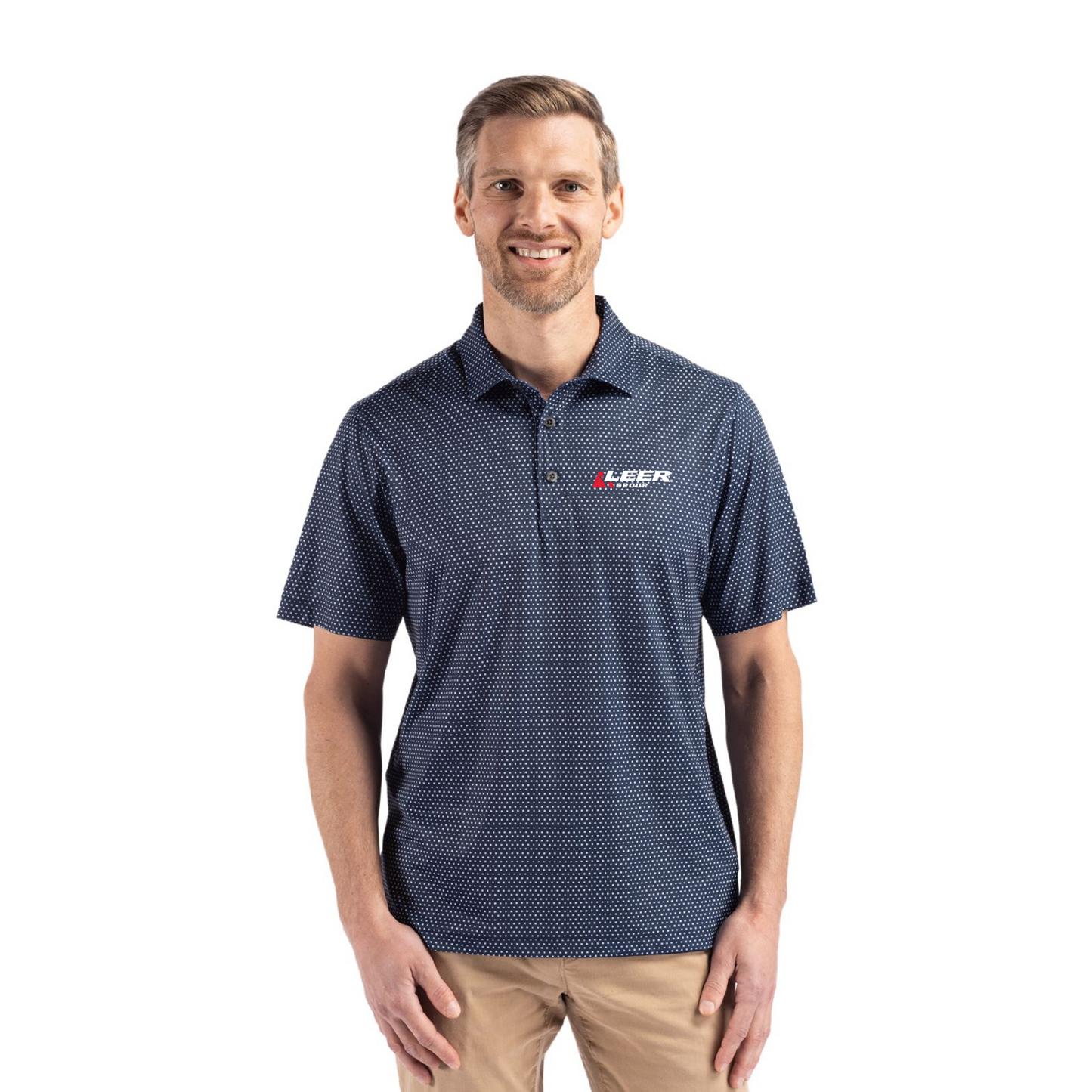 Cutter & Buck Pike Eco Shadow Check Print Mens Polo - MCK01342-Leer Group