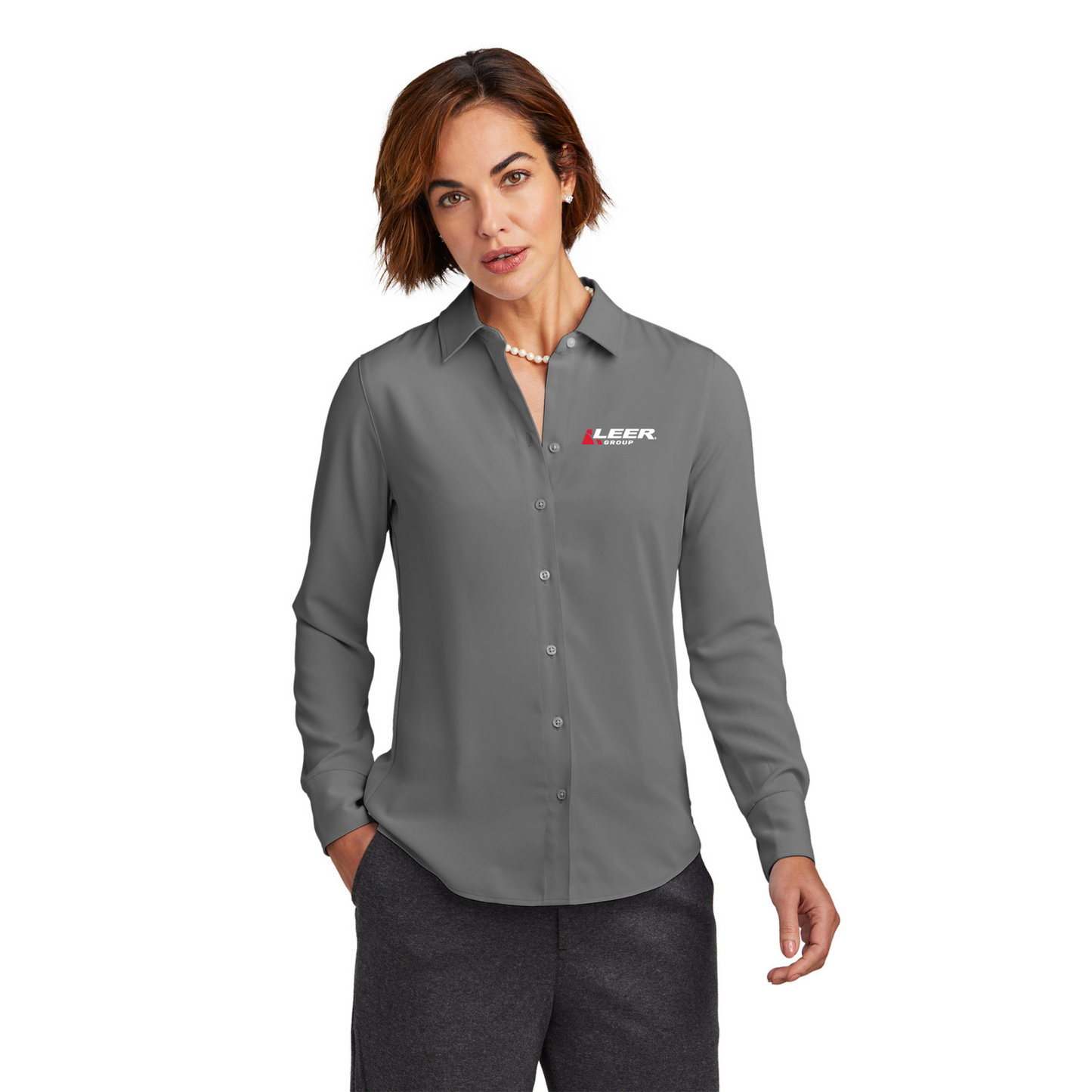 Brooks Brothers® Women’s Full-Button Satin Blouse - BB18007-Leer Group