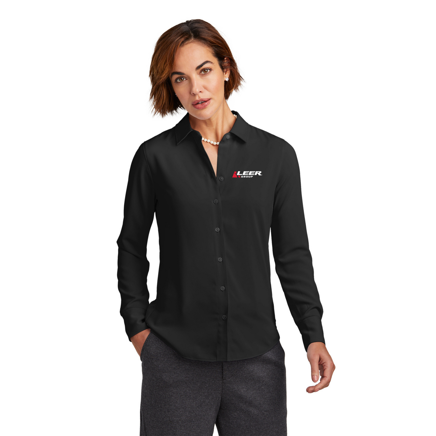 Brooks Brothers® Women’s Full-Button Satin Blouse - BB18007-Leer Group